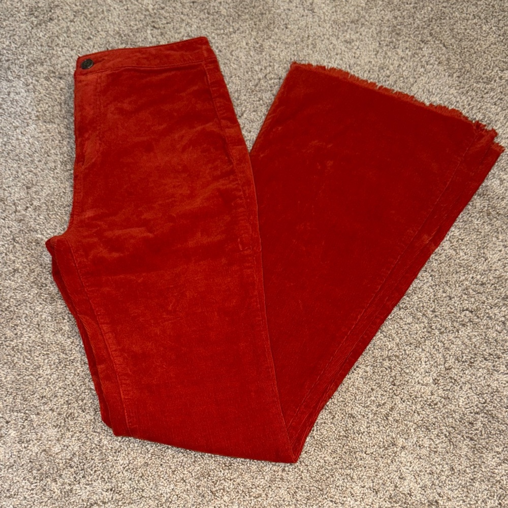 Juniors Burnt Orange Faux Corduroy Cello Jeans Sz 1